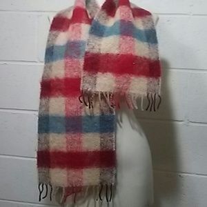 Vintage Plaid Wool Scarf